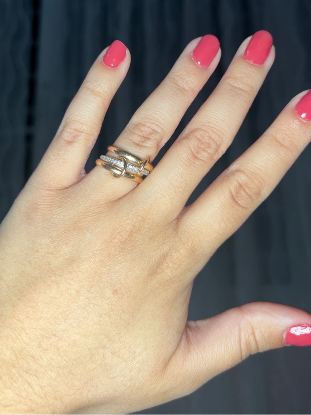 Stacked Gold Platted and Silver Mixed-Metal Ring